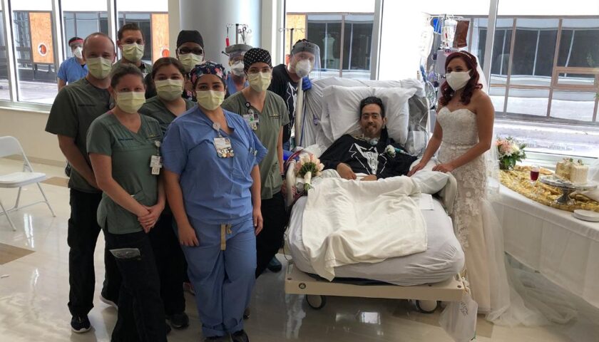 Couple marries in hospital as groom fights coronavirus