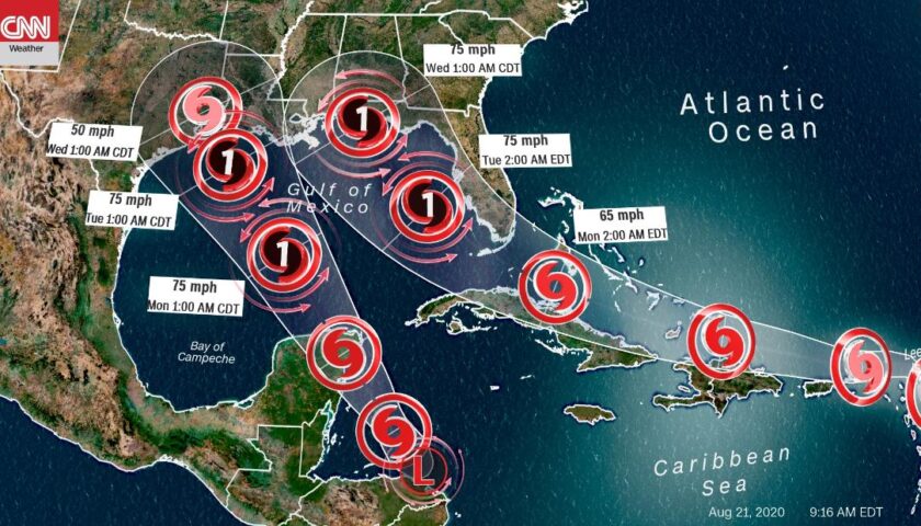Gulf Coast on alert as dual tropical storm systems bear down
