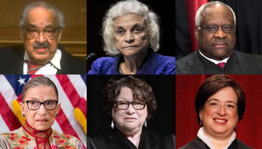 Of the 114 Supreme Court justices in US history, all but 6 have been White men