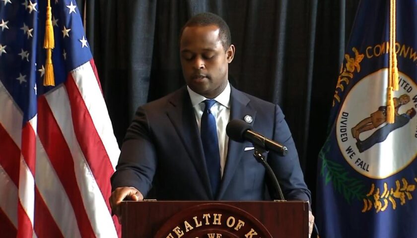 Kentucky AG chokes up when asked about anger over case