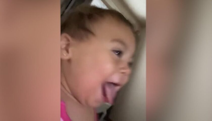 Toddler goes viral stealing mom's phone