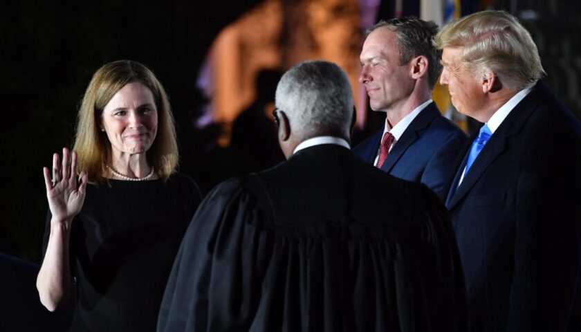 Barrett sworn in by Chief Justice Roberts