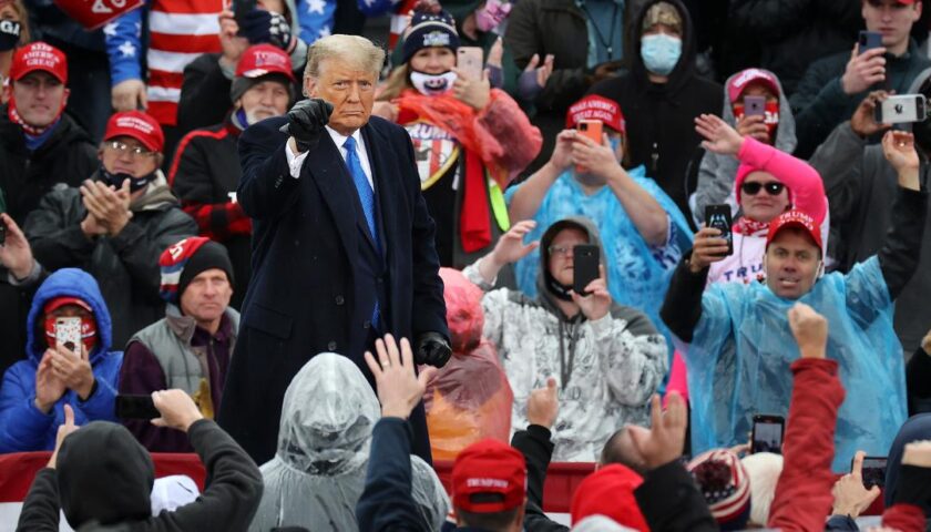 Trump stumbles through final appeals to women as he vows to get their husbands back to work