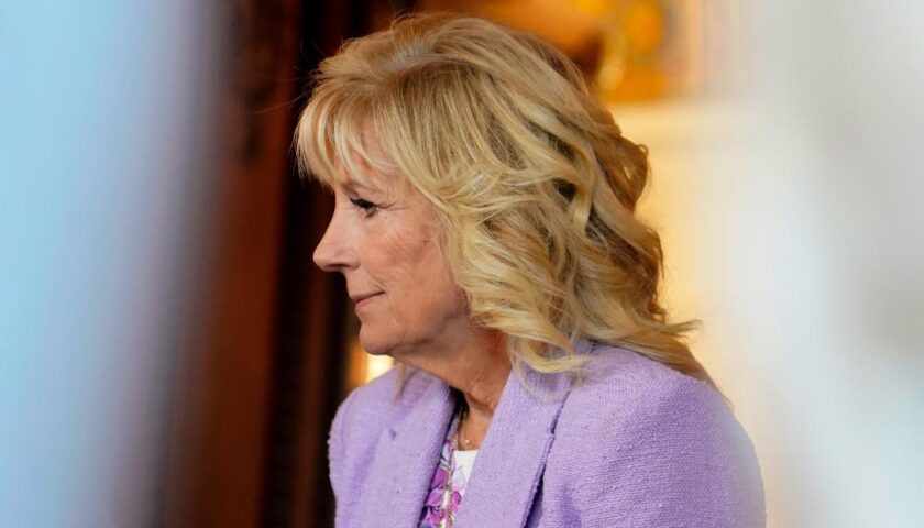 The first lady said  that her husband has been consistently challenged by unanticipated crises while in office, placing blame on global woes