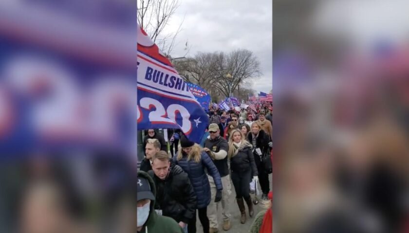 Staffer of a GOP Senate nominee marched with Oath Keepers on Jan. 6